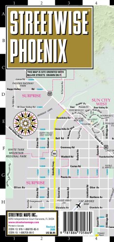 9781886705869: Streetwise Phoenix Map - Laminated City Center Street Map of Phoenix, Arizona - Folding pocket size travel map with Scottsdale trolley routes
