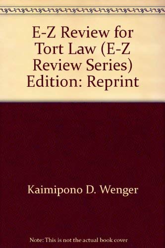 Beispielbild fr E-Z Review for Torts (Law Review) zum Verkauf von SecondSale