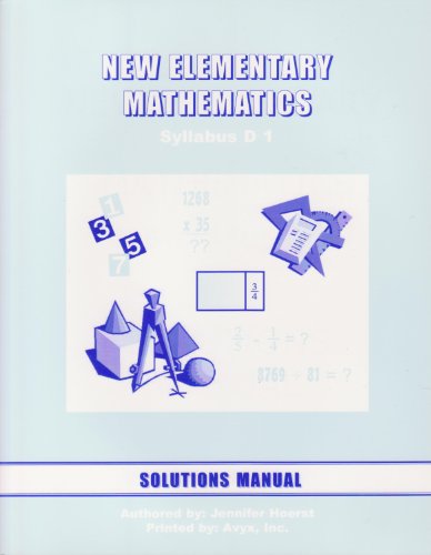 Beispielbild fr New Elementary Mathematics Syllabus D1 Solutions Manual zum Verkauf von Jenson Books Inc