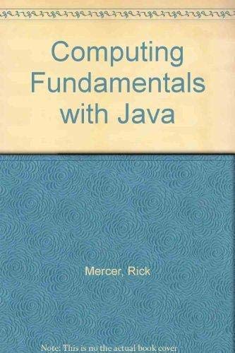 Stock image for Computing Fundamentals with Java for sale by The Book Spot