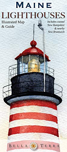 9781888216288: Maine Lighthouses Illustrated Map & Guide