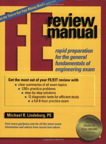 Beispielbild fr FE Review Manual: Rapid Preparation for the General Fundamentals of Engineering Exam zum Verkauf von Ergodebooks