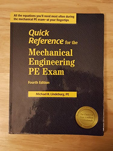 9781888577808: Quick Reference for the Mechanical Engineering PE Exam (Engineering Review Series)