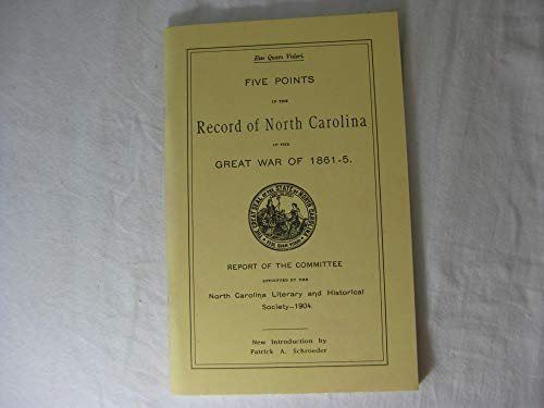 Beispielbild fr Tar Heels : Five Points in the Record of North Carolina in the Great War of 1861-5 zum Verkauf von Better World Books: West