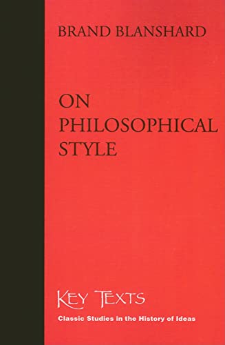 Beispielbild fr On Philosophical Style (Key Texts) zum Verkauf von GF Books, Inc.