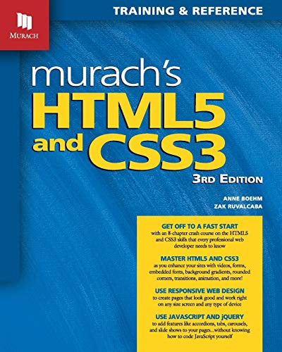 Beispielbild fr Murach's HTML5 and CSS3, 3rd Edition zum Verkauf von More Than Words