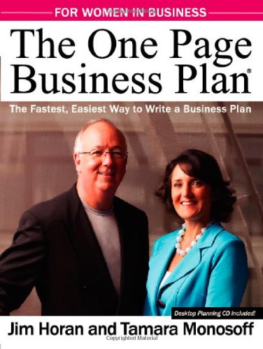 Beispielbild fr The One Page Business Plan for Women in Business zum Verkauf von St Vincent de Paul of Lane County