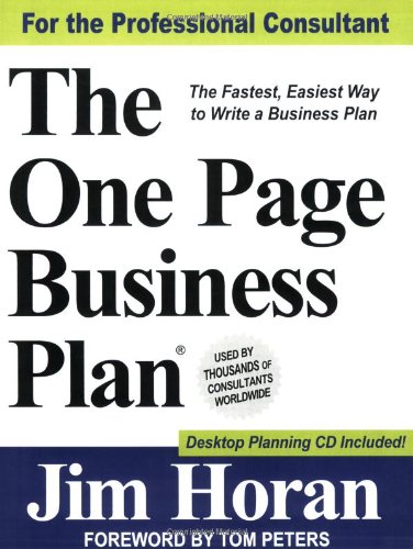 Imagen de archivo de The One Page Business Plan for the Professional Consultant a la venta por SecondSale