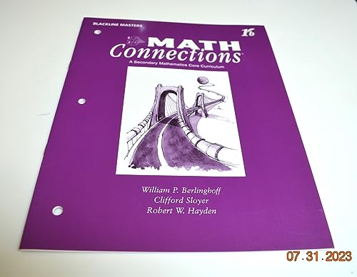 9781891629679: Blackline Masters Math Connections 1b (A Secondary Mathematics Core Curriculum)