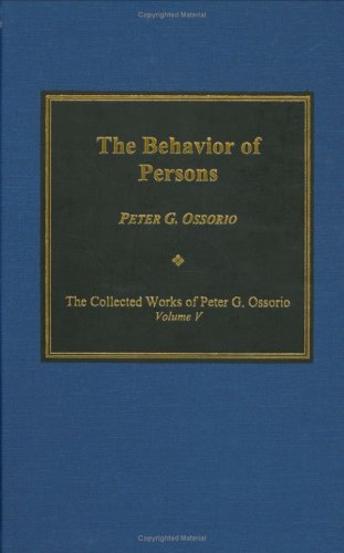 9781891700040: The Behavior of Persons