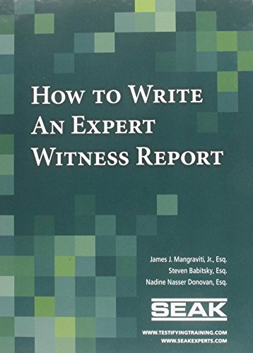 Beispielbild fr How to Write an Expert Witness Report zum Verkauf von Goodwill Books