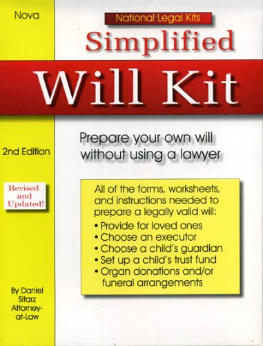 Beispielbild fr Simplified Will Kit: Prepare your own will without using a lawyer zum Verkauf von HPB-Ruby