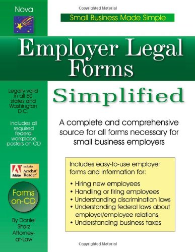 Imagen de archivo de Employer Legal Forms: Small Business Made Simple Series a la venta por Bookmonger.Ltd