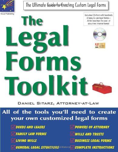 Beispielbild fr The Legal Forms Toolkit : All the Tools You'll Need to Create Your Own Customized Legal Forms zum Verkauf von Better World Books