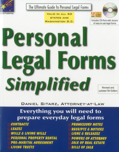 Beispielbild fr Personal Legal Forms Simplified : The Ultimate Guide to Personal Legal Forms zum Verkauf von Better World Books