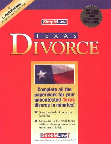 Simple Law Texas Divorce (9781893983113) by Martinson