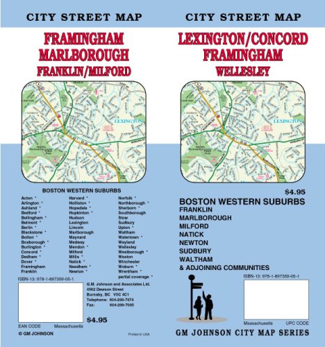 Beispielbild fr Lexington MA / Concord / Framingham Street Map zum Verkauf von Book Deals