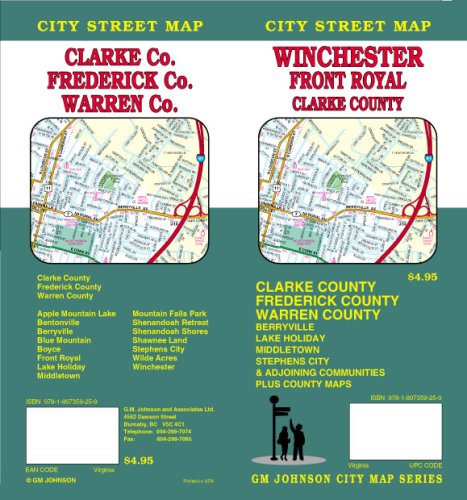 Beispielbild fr Winchester VA / Front Royal / Clarke, Frederick, & Warren Co. Street Map zum Verkauf von Revaluation Books