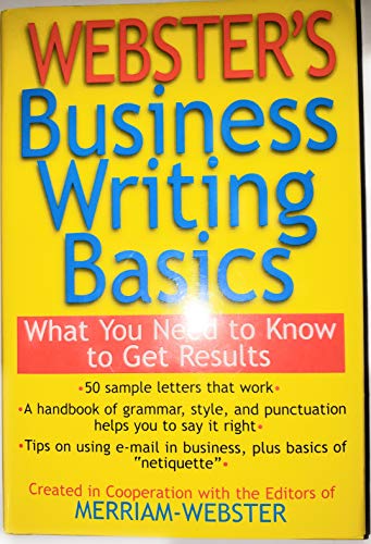 Beispielbild fr Webster's Business Writing Basic (HB) zum Verkauf von Half Price Books Inc.