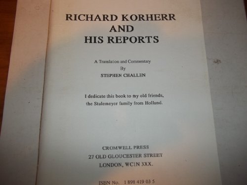 Stock image for Richard Korherr and His Reports for sale by Best and Fastest Books