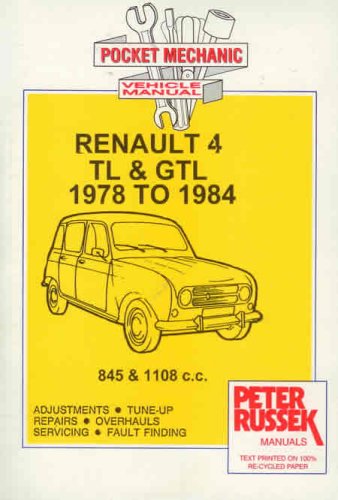 9781898780656: Pocket Mechanic for Renault 4TL and 4 GTL 845 and 1108 C.C. Engine, to 1984 (Pocket Mechanic)