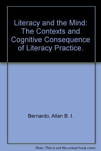 9781898942191: Literacy and the Mind: The Contexts and Cognitive Consequences of Literary Practice