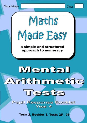 Mental Arithmetic Tests, Pupil Response Booklets Year 4 (9781899998760) by Kathleen Paterson