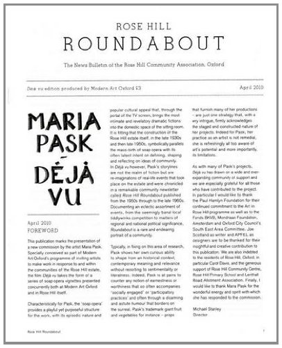 Imagen de archivo de Maria Pask: Deja Vu Edition of the Rose Hill Roundabout a la venta por THE SAINT BOOKSTORE