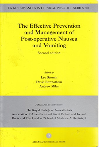 Imagen de archivo de The Effective Management of Post Operative Nausea and Vomiting a la venta por Goldstone Books