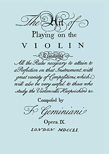 Stock image for The Art of Playing on the Violin. [Facsimile of 1751 edition]. for sale by Ria Christie Collections