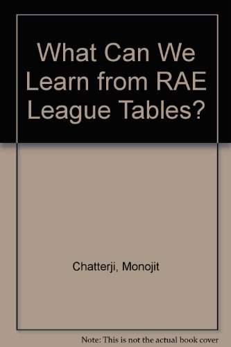 Stock image for What Can We Learn from RAE League Tables? for sale by Phatpocket Limited
