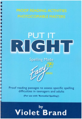 Imagen de archivo de Proofreading Activities, Photocopiable Masters (Spelling Made Easy) a la venta por WorldofBooks