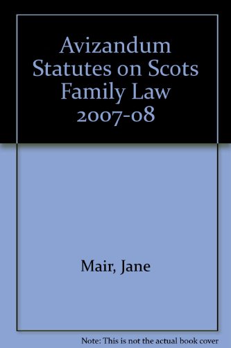 Stock image for Avizandum Statutes on Scots Family Law 2007-08 for sale by AwesomeBooks
