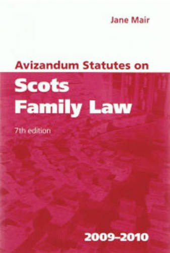 Stock image for Avizandum Statutes on Scots Family Law for sale by WorldofBooks