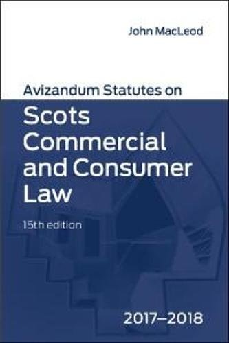 9781904968825: Avizandum Statutes on Scots Commercial and Consumer Law 2017-2018