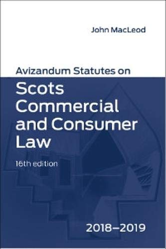 Beispielbild fr Avizandum Statutes on Scots Commercial and Consumer Law 2018-2019 zum Verkauf von AwesomeBooks