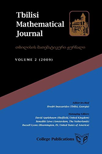 Stock image for Tbilisi Mathematical Journal Volume 2 2009 for sale by PBShop.store US
