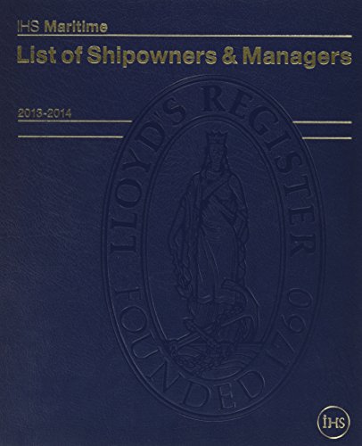 9781906313586: List of Shipowners and Managers 2013-2014
