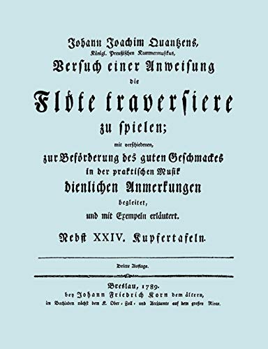 9781906857400: Versuch einer Anweisung die Flte traversiere zu spielen. [Facsimile of 1789 edition.]