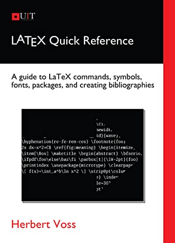 Imagen de archivo de LaTeX Quick Reference a la venta por Ystwyth Books