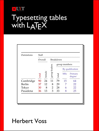Beispielbild fr Typesetting Tables with LaTeX zum Verkauf von WorldofBooks