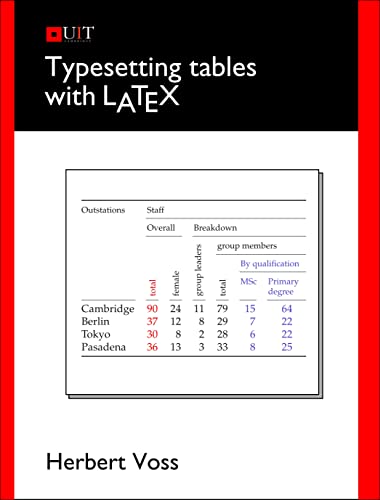 Imagen de archivo de Typesetting Tables with LaTeX a la venta por HPB-Red