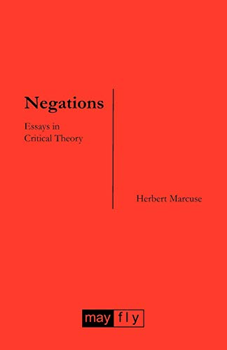 Beispielbild fr Negations Essays in Critical Theory zum Verkauf von PBShop.store US