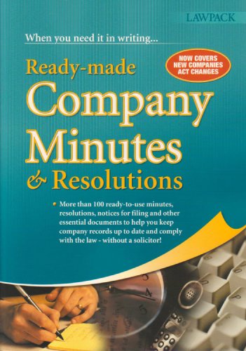 Stock image for Ready-made Company Minutes and Resolutions for sale by AwesomeBooks