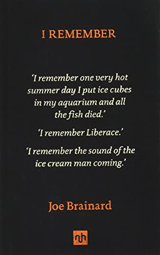 Beispielbild fr I Remember: Joe Brainard zum Verkauf von WorldofBooks