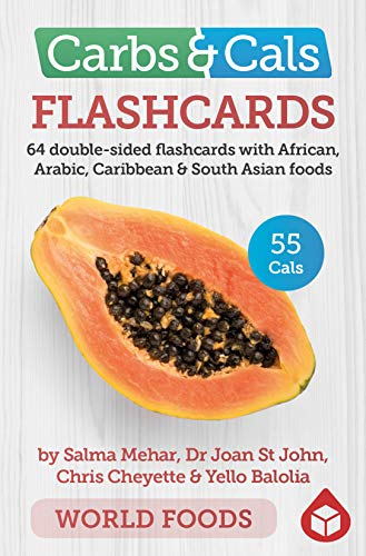 Stock image for Carbs & Cals Flashcards WORLD FOODS: 64 double-sided flashcards with African, Arabic, Caribbean & South Asian foods for sale by Ria Christie Collections