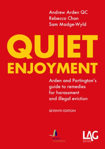 Imagen de archivo de Quiet Enjoyment: Arden and Partington's Guide to Remedies for Harassment and Illegal Eviction a la venta por WorldofBooks