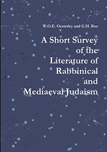 Stock image for A Short Survey of the Literature of Rabbinical and Mediaeval Judaism for sale by California Books
