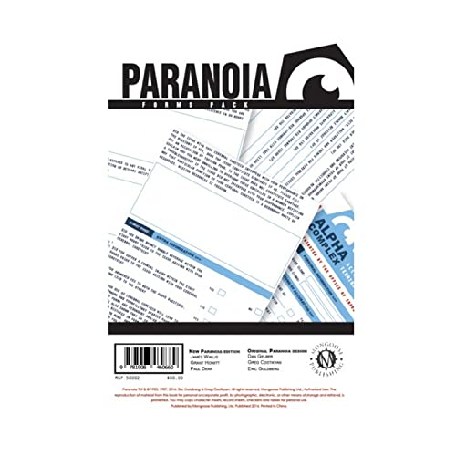Stock image for Paranoia: Forms Pack (MGP50002) for sale by Ergodebooks