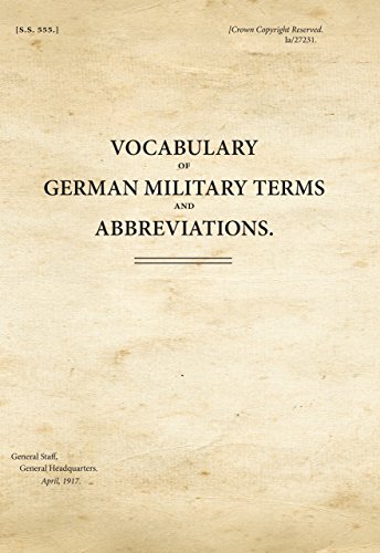 Stock image for Vocabulary of German Military Terms and Abbreviations: SS555 (War Office Publications) for sale by Bestsellersuk